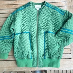 City style ba&sh herringbone basil green quilted jacket